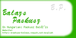 balazs paskusz business card